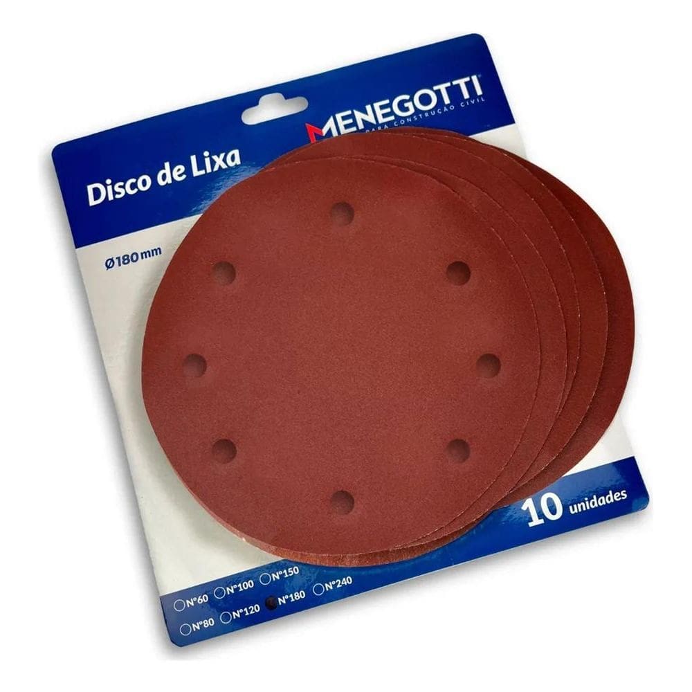 3X Kit 10 Lixa 180Mm Menegotti Lixadeira Parede Mlp710, Mlp8