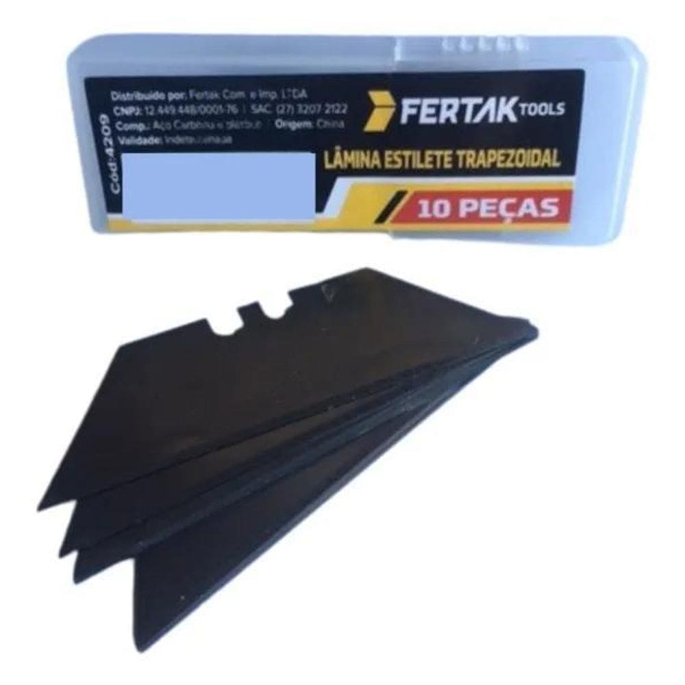 3X Fertak Laminas Para Estilete Trapezoidal Industrial - Kit