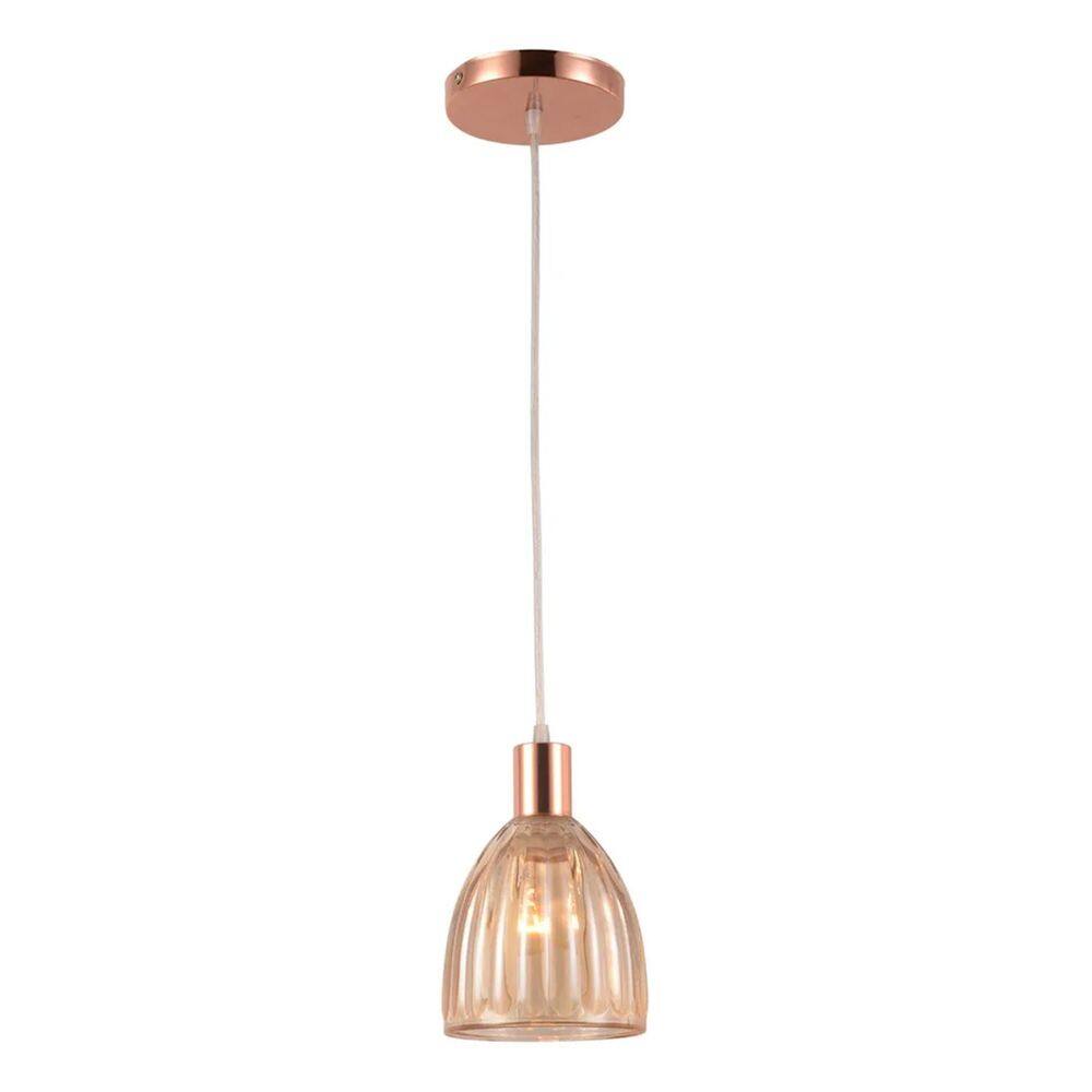 3X Lustre/Pendente Em Vidro Mooca Cobre/Rose Gold - Startec