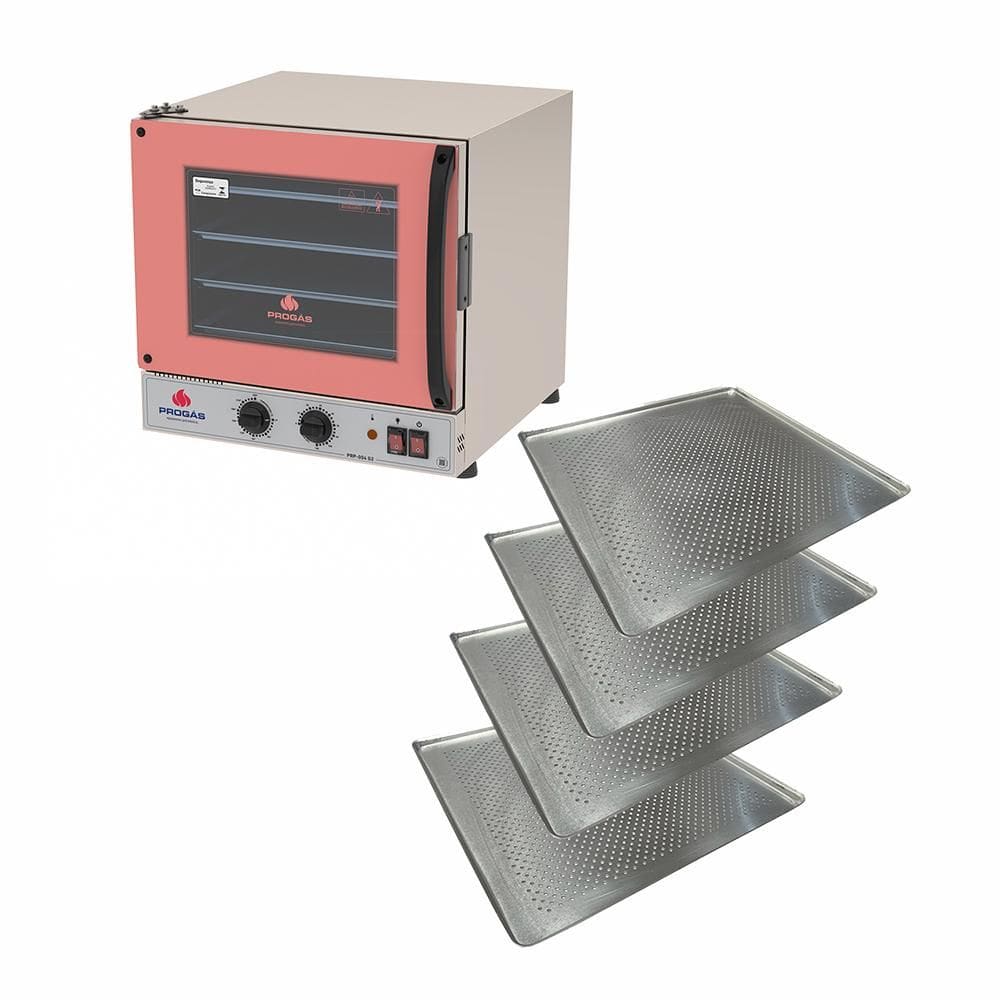 Forno Turbo Prp-004 g2 127v Rosa Progás + 4 Assadeiras Cimapi
