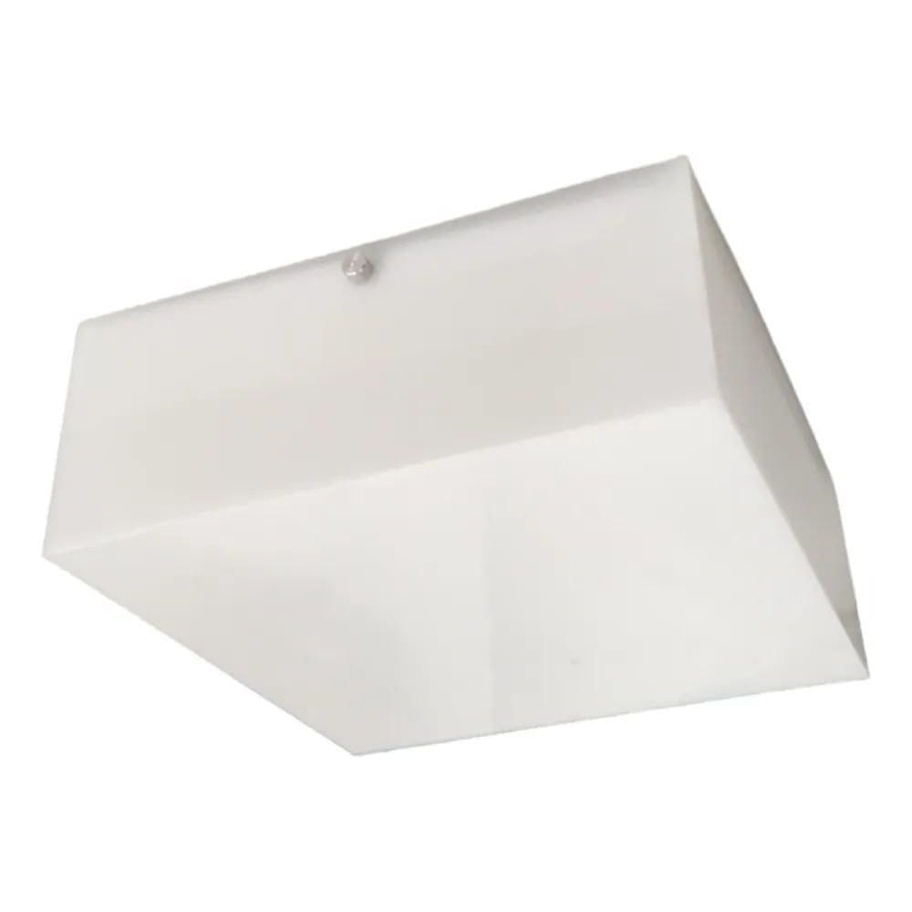 3X Plafon Acrílico Sobrepor Luminária 20X20 Liso Branco