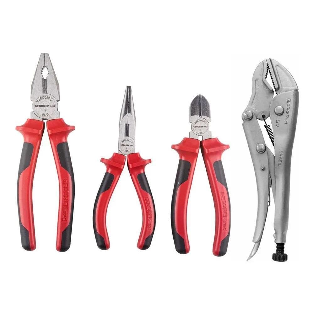 3X Jogo 4 Alicates De Corte Universal Bico Pressão Gedore Re