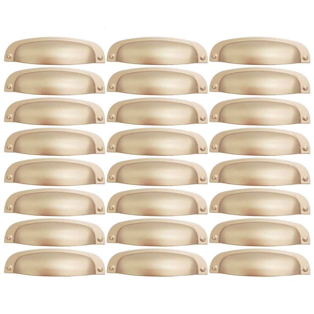 Kit 24 Puxadores Dourado 2773 Quebec Concha Torralba para Móveis Armários Gavetas