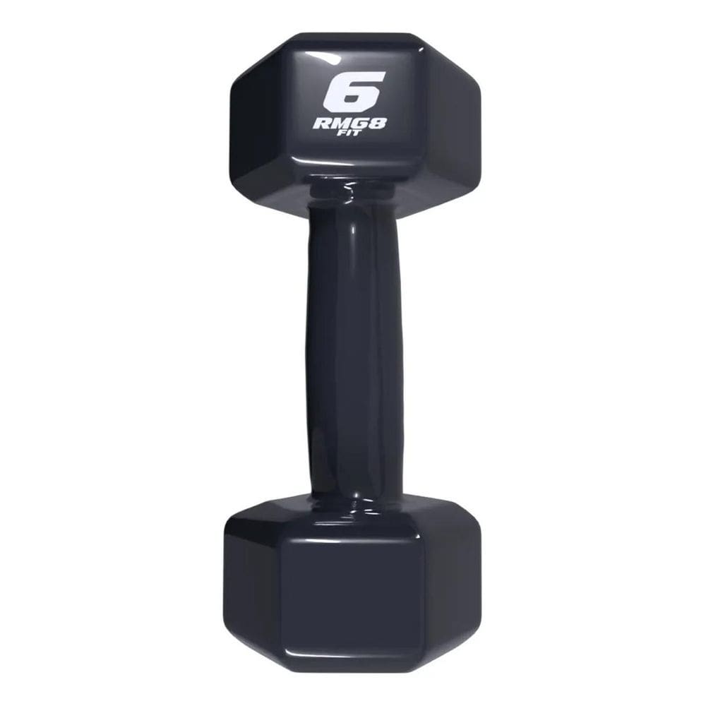 3X Halter Peso 6 Kg Emborrachado Treino Unitario Sextavado C