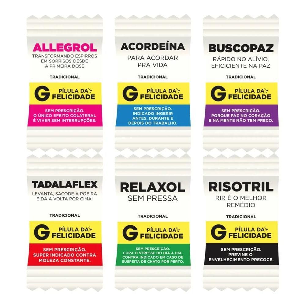 3X 100 Balas Já Personalizadas Divertidas Pílulas Da Felicid
