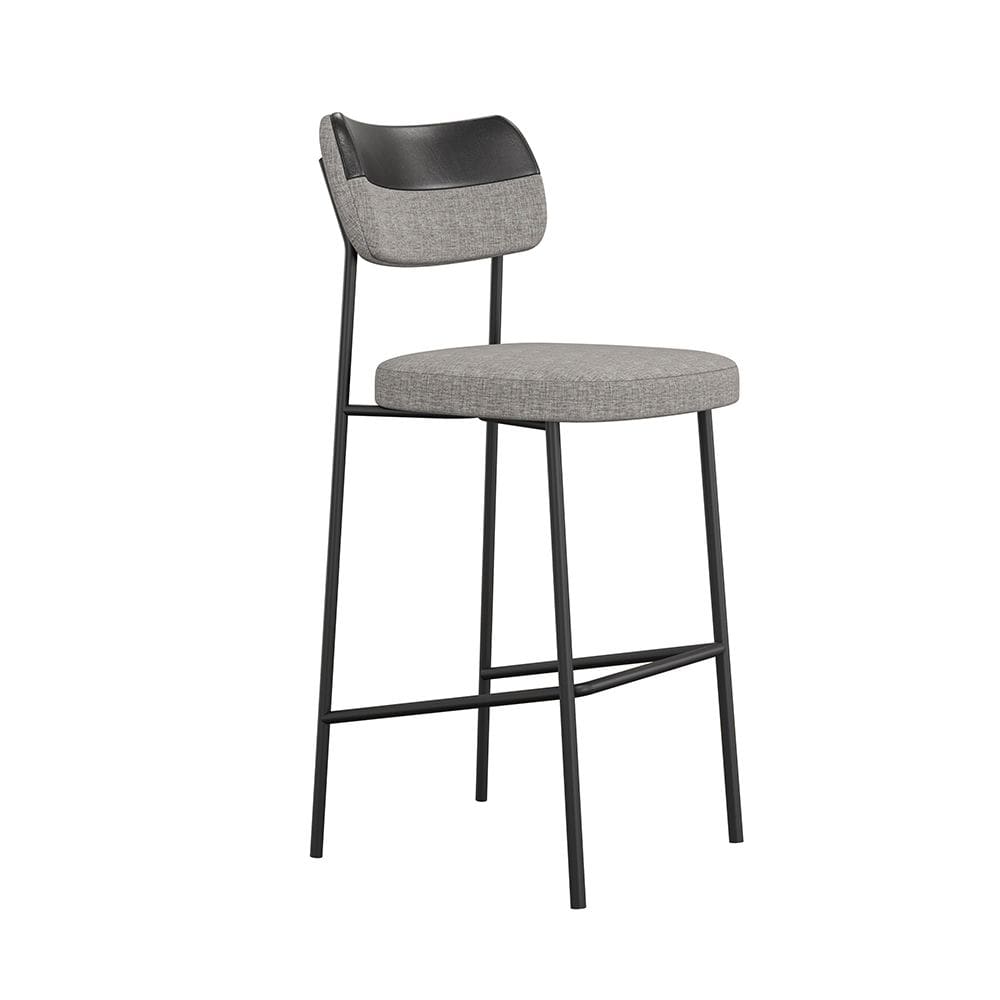 Banqueta Alta Mona Courissimo Preto e Cinza - SSX Multicoisas