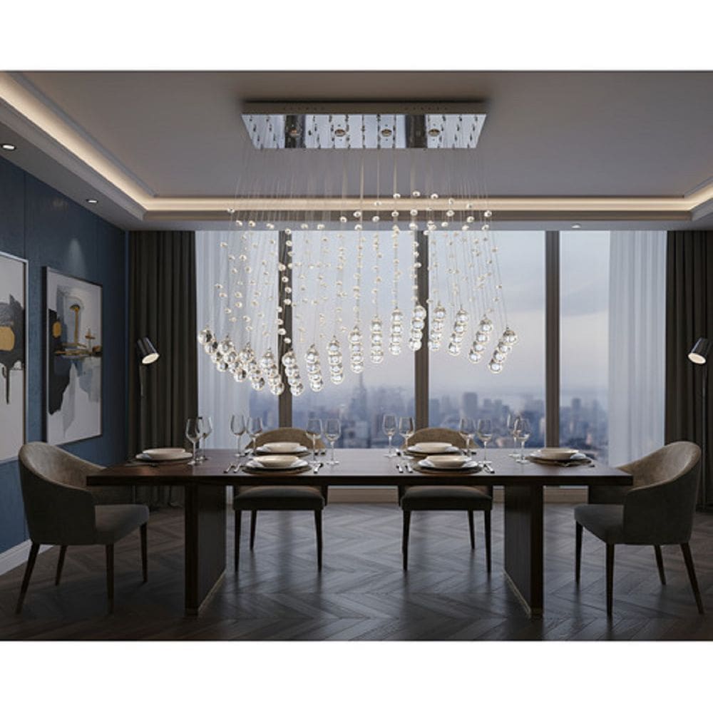 Lustre Para Sala, Cozinha, Sala De Jantar Cristal Base 20x70