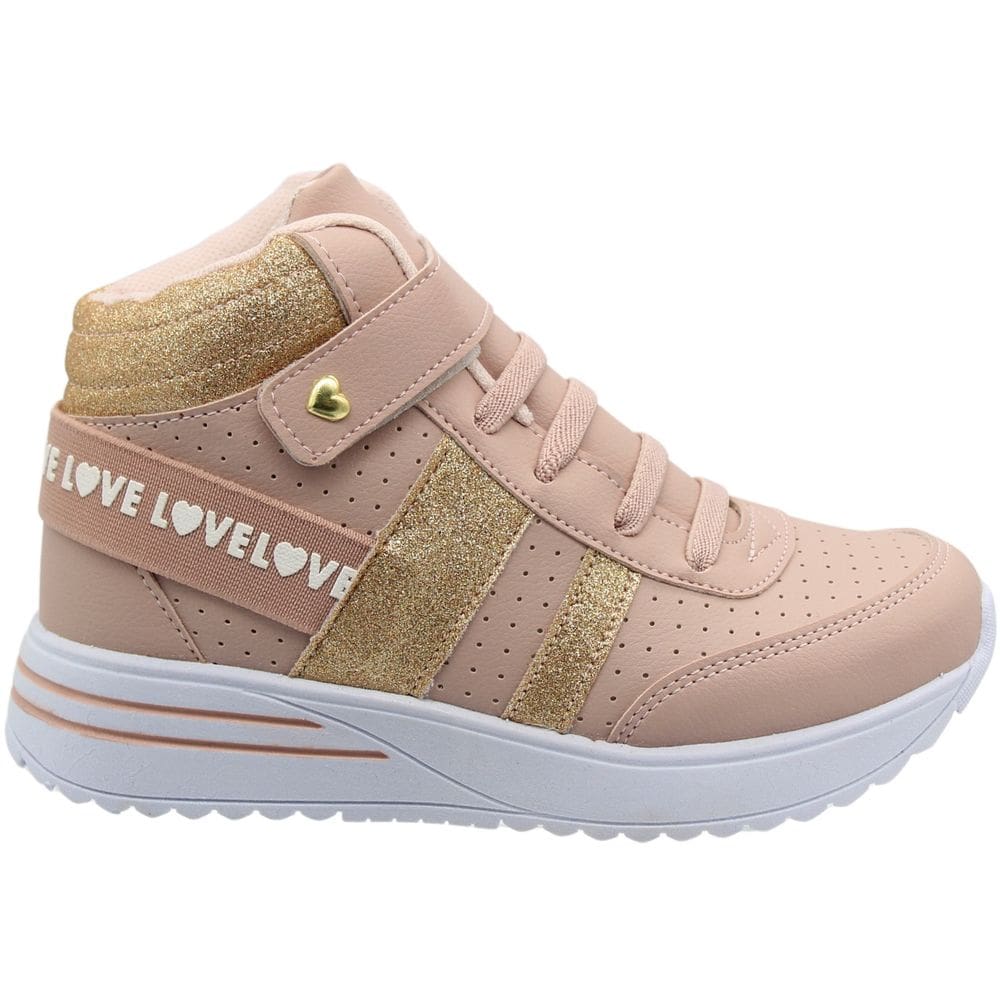 Tênis Infantil Club Happy Cano Alto Glitter Menina