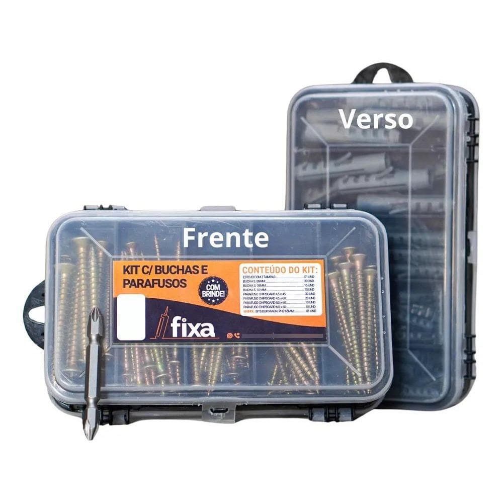 3X Kit Estojo Parafusos Chipboard E Buchas +