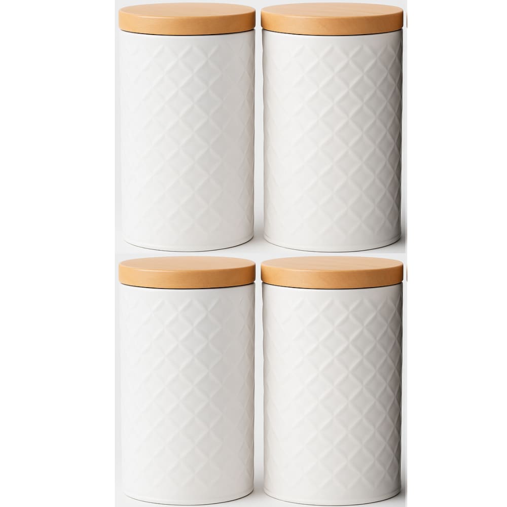 Kit Porta Mantimento De Lata Com 4 Potes Para Cozinha e Casa