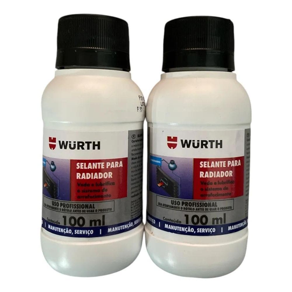 3X Selante Radiador Tapa Furo Biodegradável Wurth 100Ml - 2U