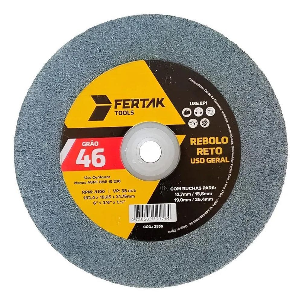 3X Rebolo Reto 152,4X25,4Mm Grão 60 Afiação Pedra Esmeril