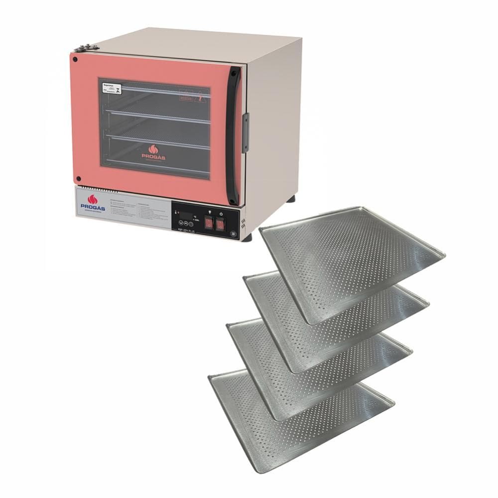 Forno Turbo Prp-004 Plus 220v Rosa Progás + 4 Assadeiras Cimapi