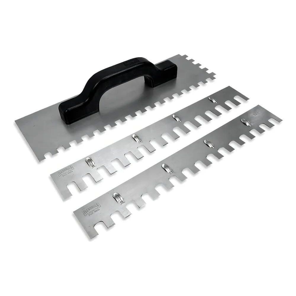 3X Desempenadeira Aço Dentada 3X1 36Cm Dentes De 12Mm E 10