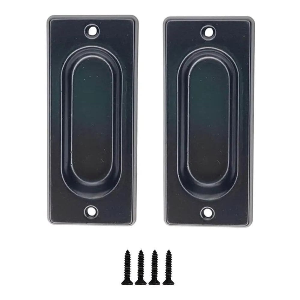 3X Puxador De Porta De Correr Concha Preta Embutida União Co