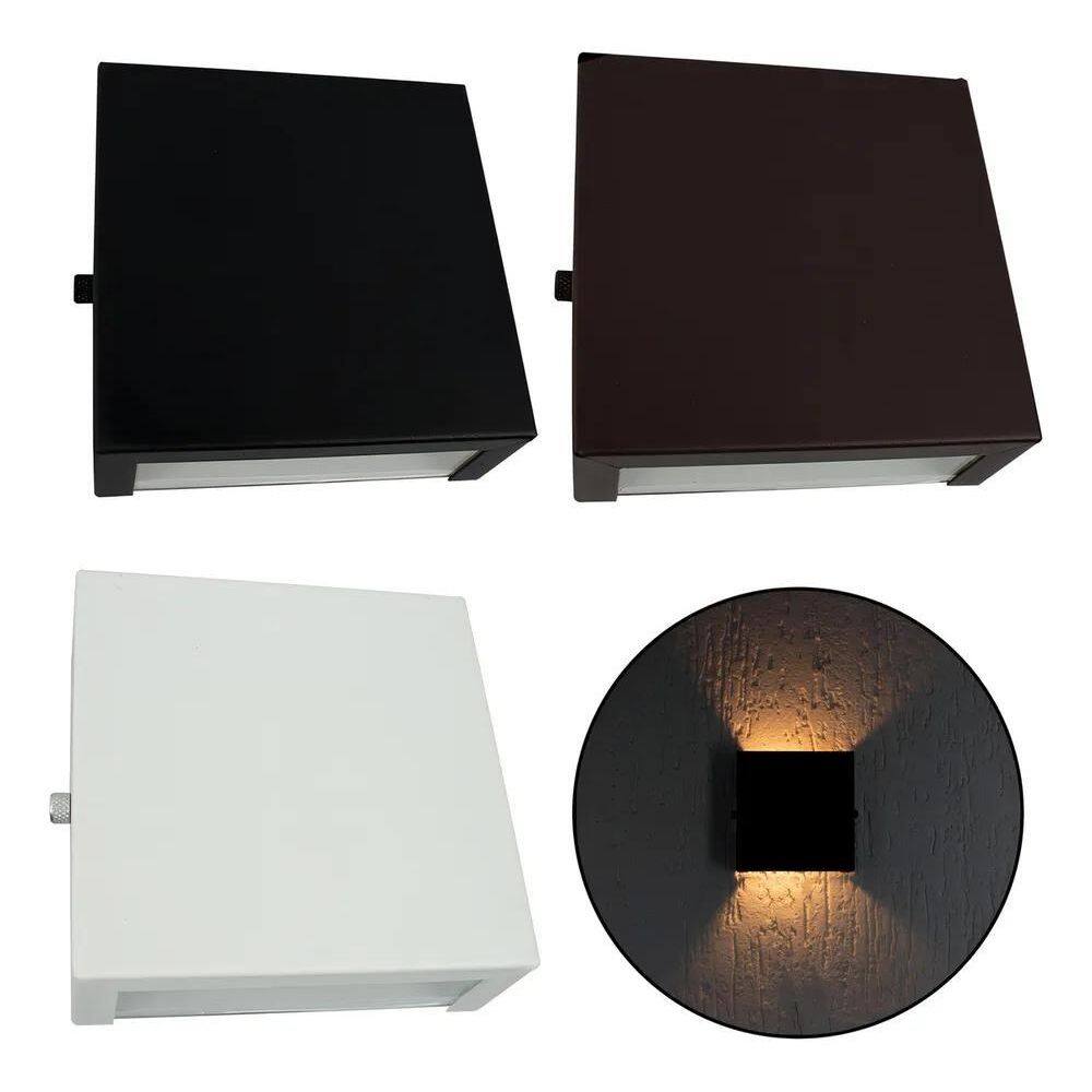 3X Arandela Slim 2 Focos Alumínio Externa + Led Incluso Cor