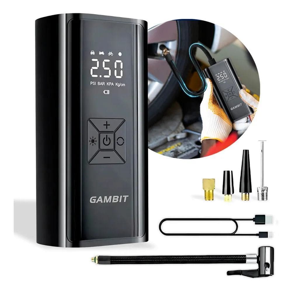 3X Calibrador Compressor Pneu Digital Carro Bike Moto Sem Fi