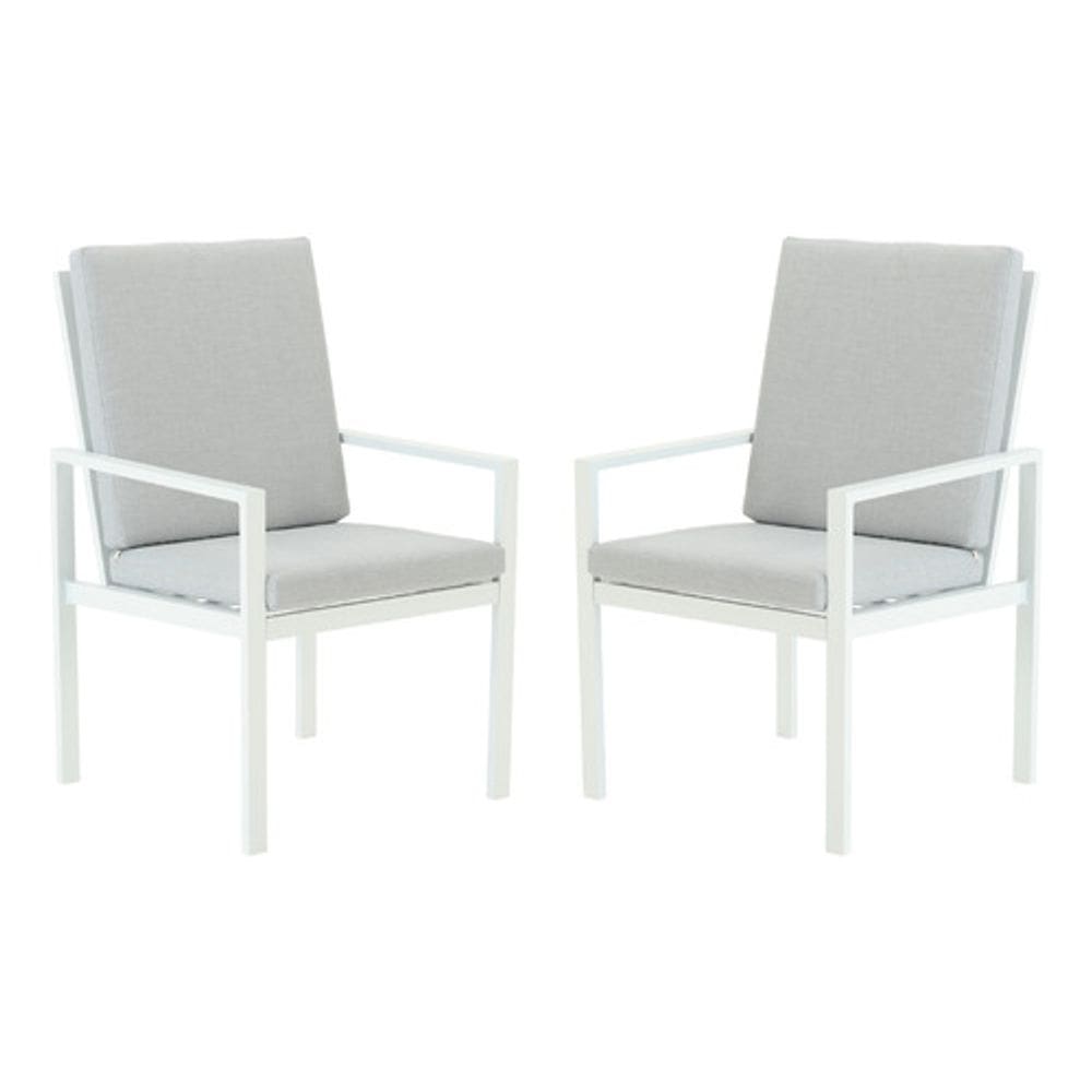 Conjunto De Jardim 2 Peca Cadeiras Aluminio Branco 2 Lugares