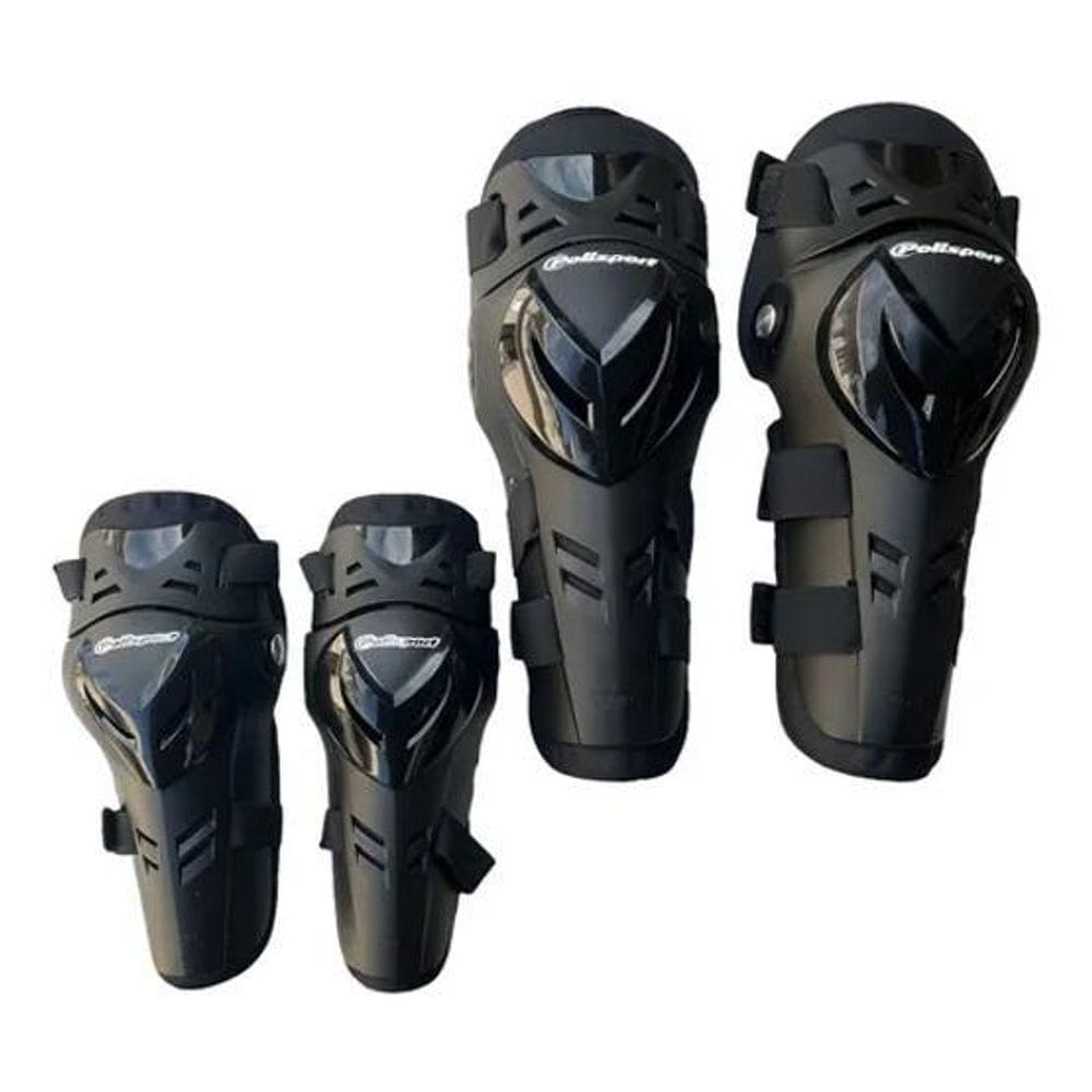 3X Kit Joelheira E Cotoveleira Polisport Devil Cor Preto Tam