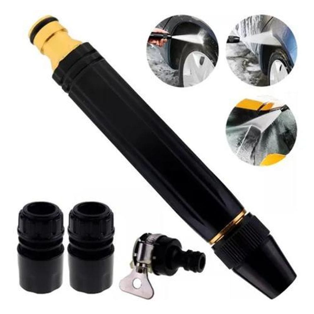 3X Bico Alta Pressão Para Mangueira 3 Em 1 + Conector Top