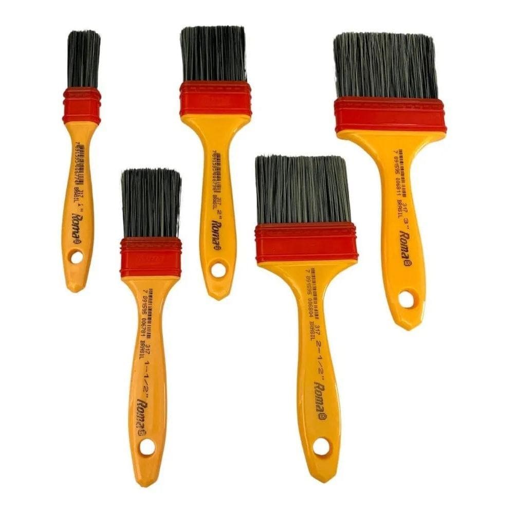 3X Kit 5 Pinceis Pincel Detalhamento Automotivo Rom