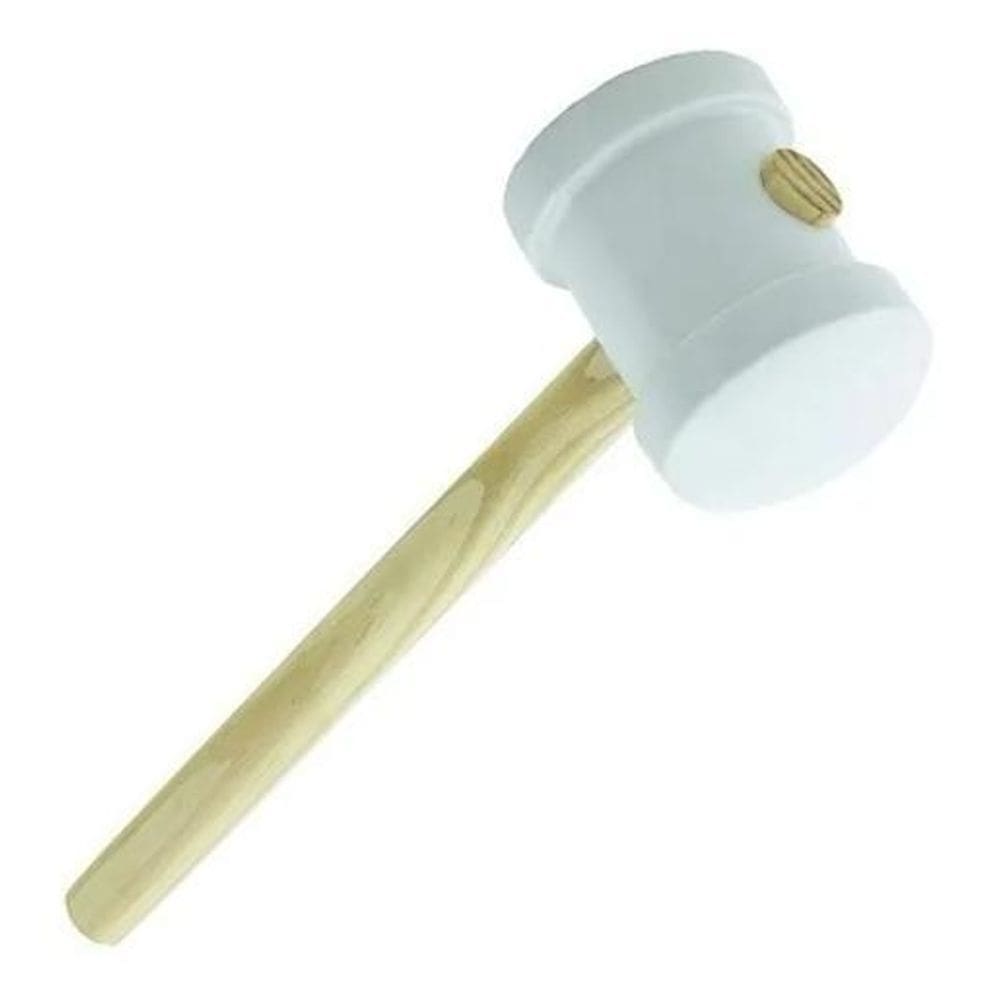 3X Martelo Marreta Borracha Branco 80Mm  Grande