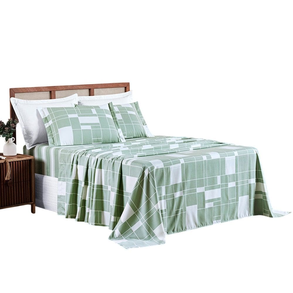 Jg Lençol King Spring 4pç 100% Poliéster - Adria