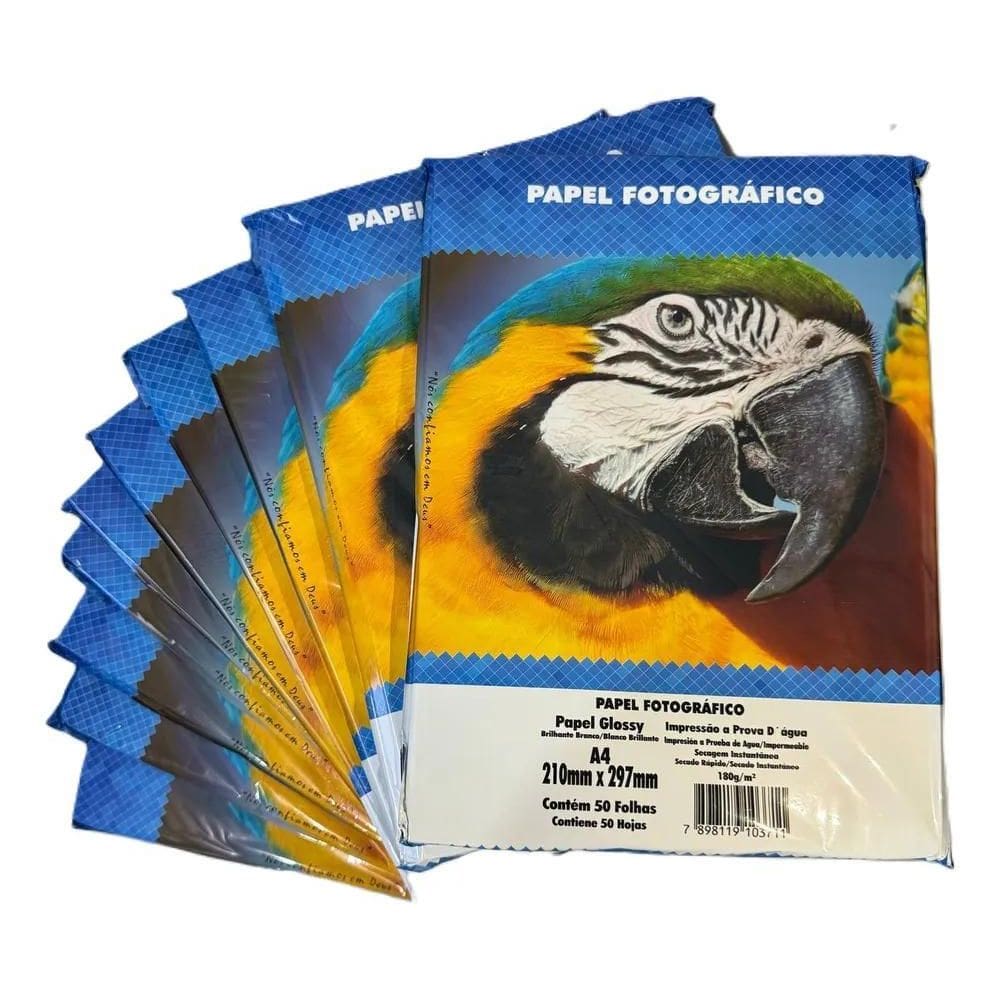 3X 200 Folhas Papel Fotografico 180G Glossy A4 Masterprint