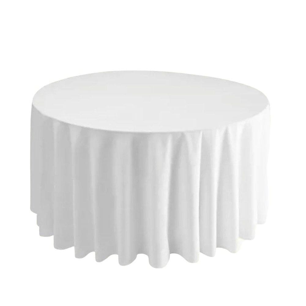 Kit 10 Toalha De Mesa Redonda Microfibra Branca 4 Lugares