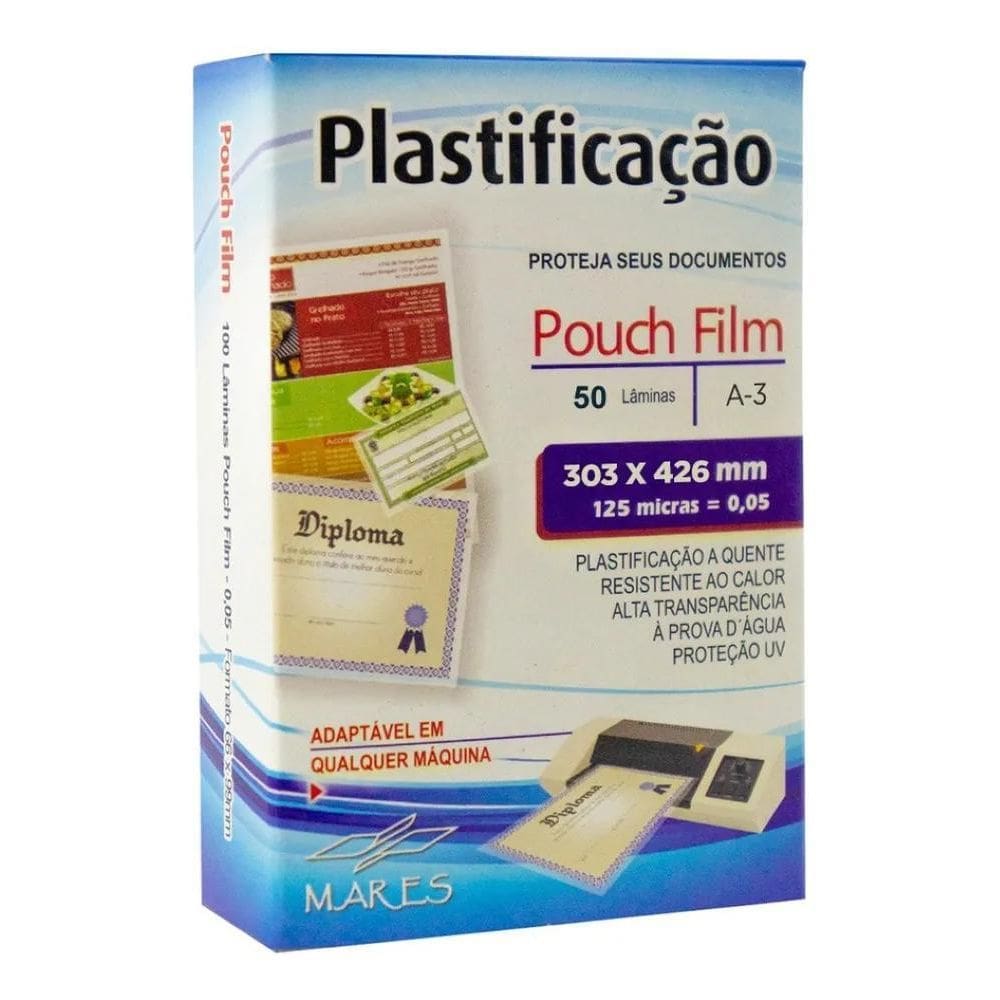 3X Plástico Para Plastificação A3 303X426X0,05Mm 50Un