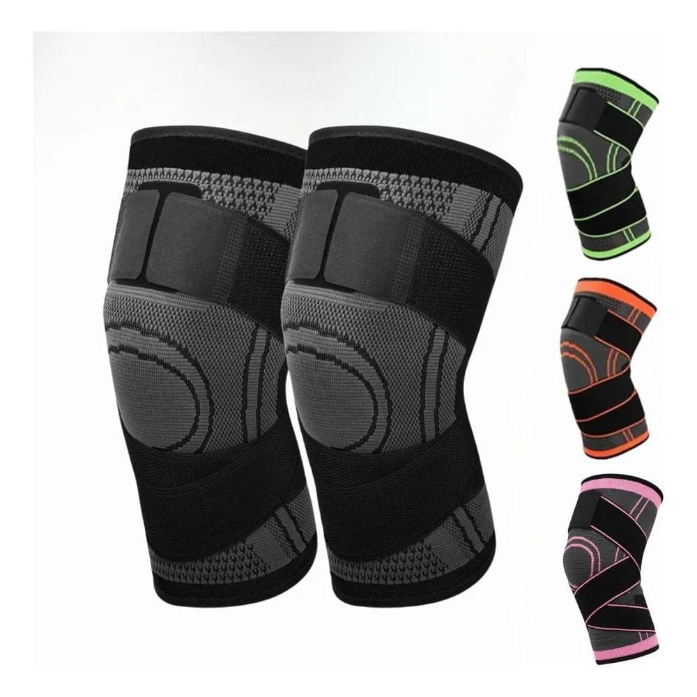 3X Kit Joelheira Protetora Esportiva Faixa Compressão Ajustá
