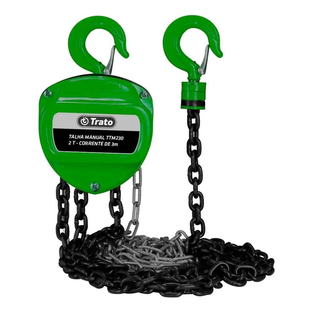 3X Talha Manual 2 Toneladas 2000 Kg Com Corrente 3 Metros Tr