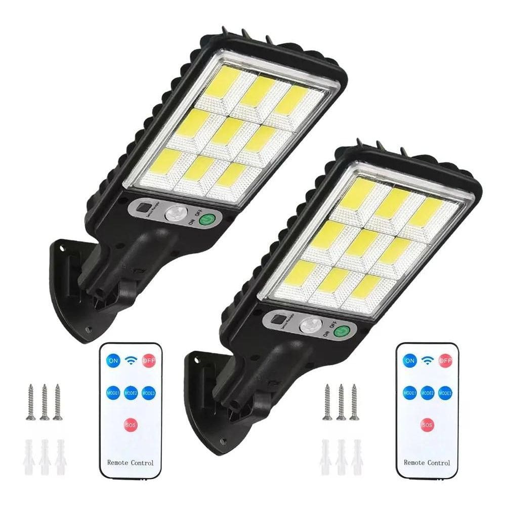 3X Luz Led Luminaria Solar Sensor Presença Forte Poste Pared