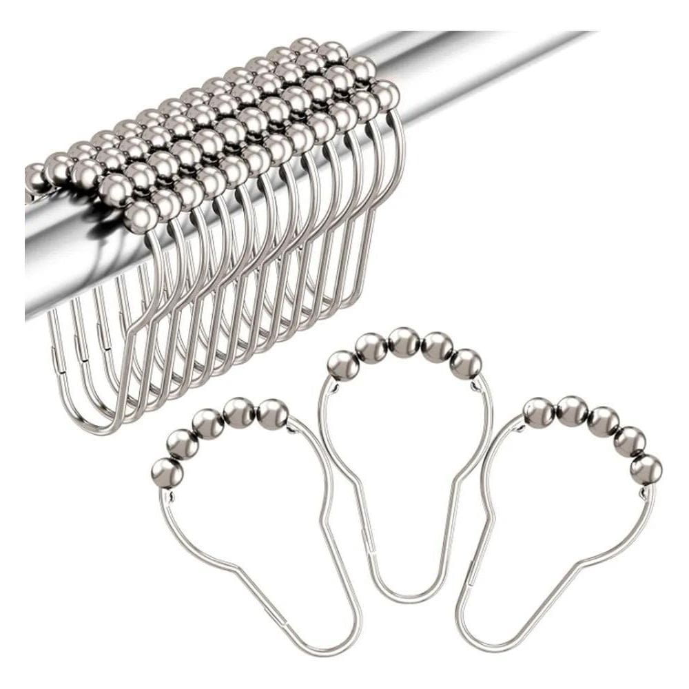3X Kit 30 Ganchos Aço De Cortina Para Chuveiro De Banheiro P