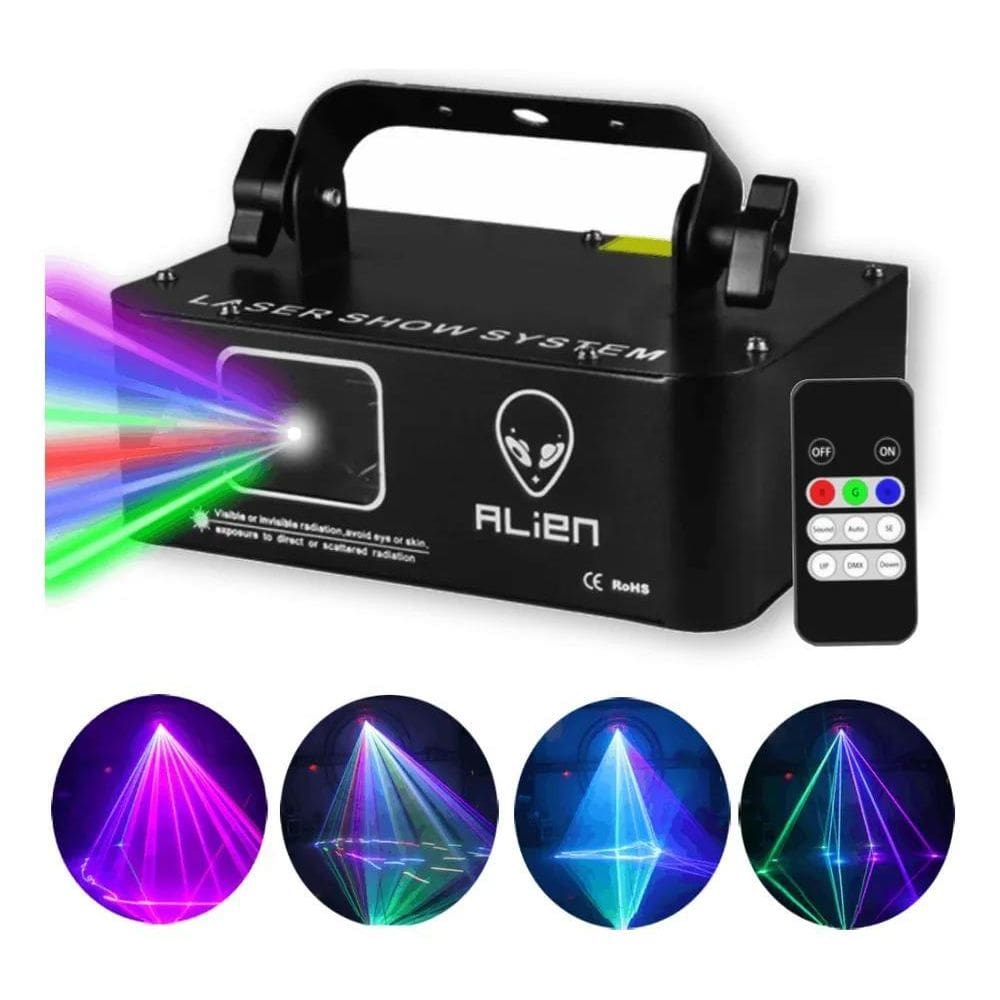 3X Laser Show Alien Rgb 500Mw Dmx Dj Iluminação + Controle