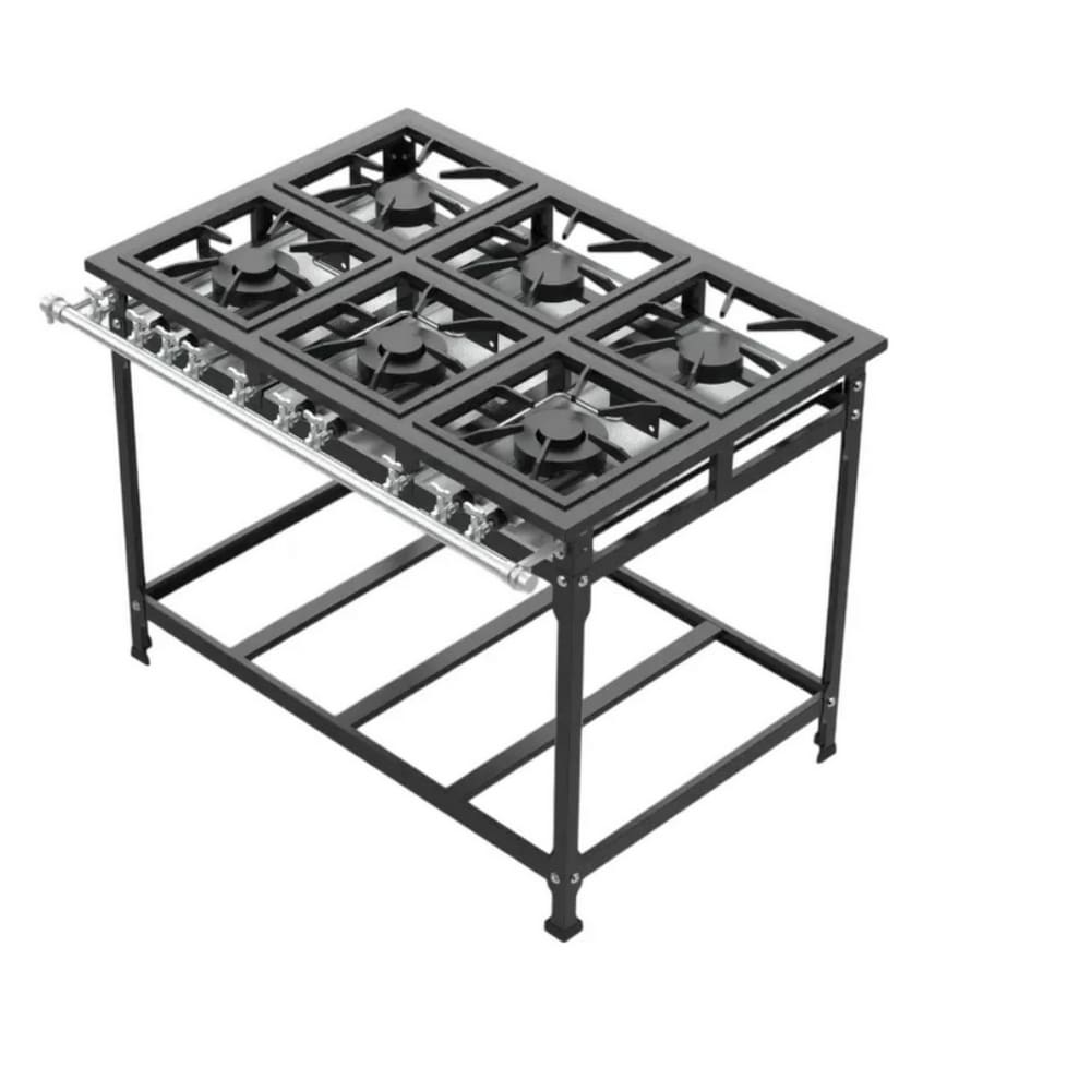 Fogão Industrial 6 Bocas 40x40 P8 Leona