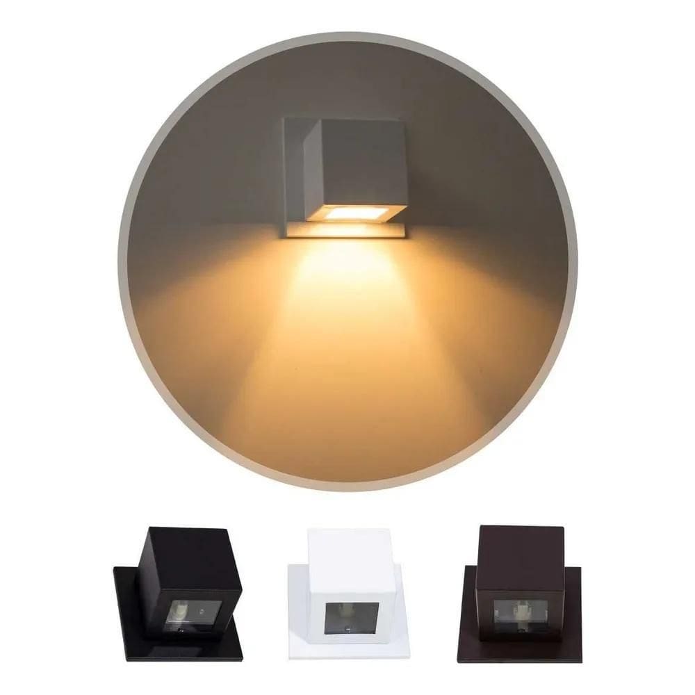 3X Arandela Box Cubo Pequena 1 Facho Parede Muro St1319 Estr