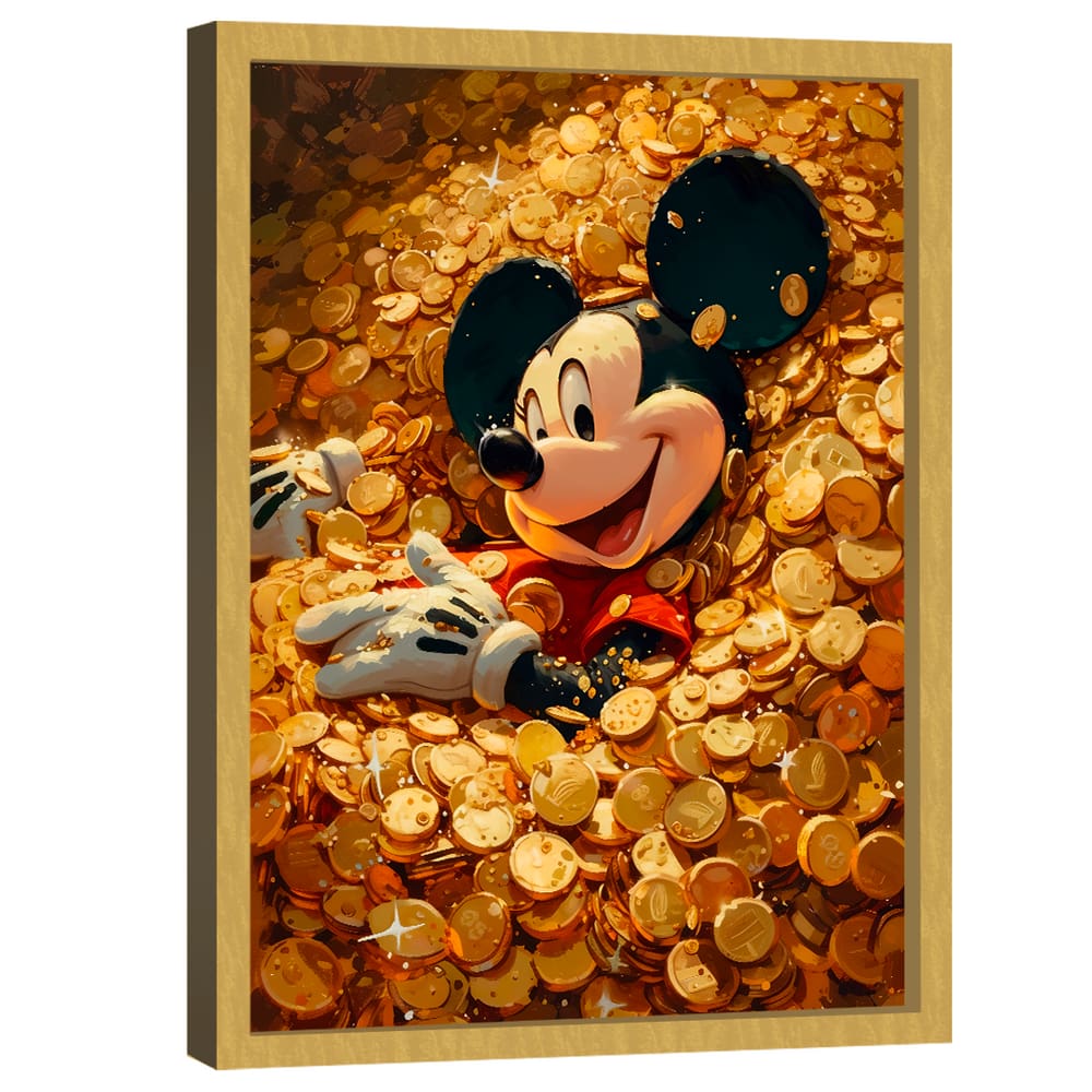 Quadro Decorativo Mickey Mouse Ouro
