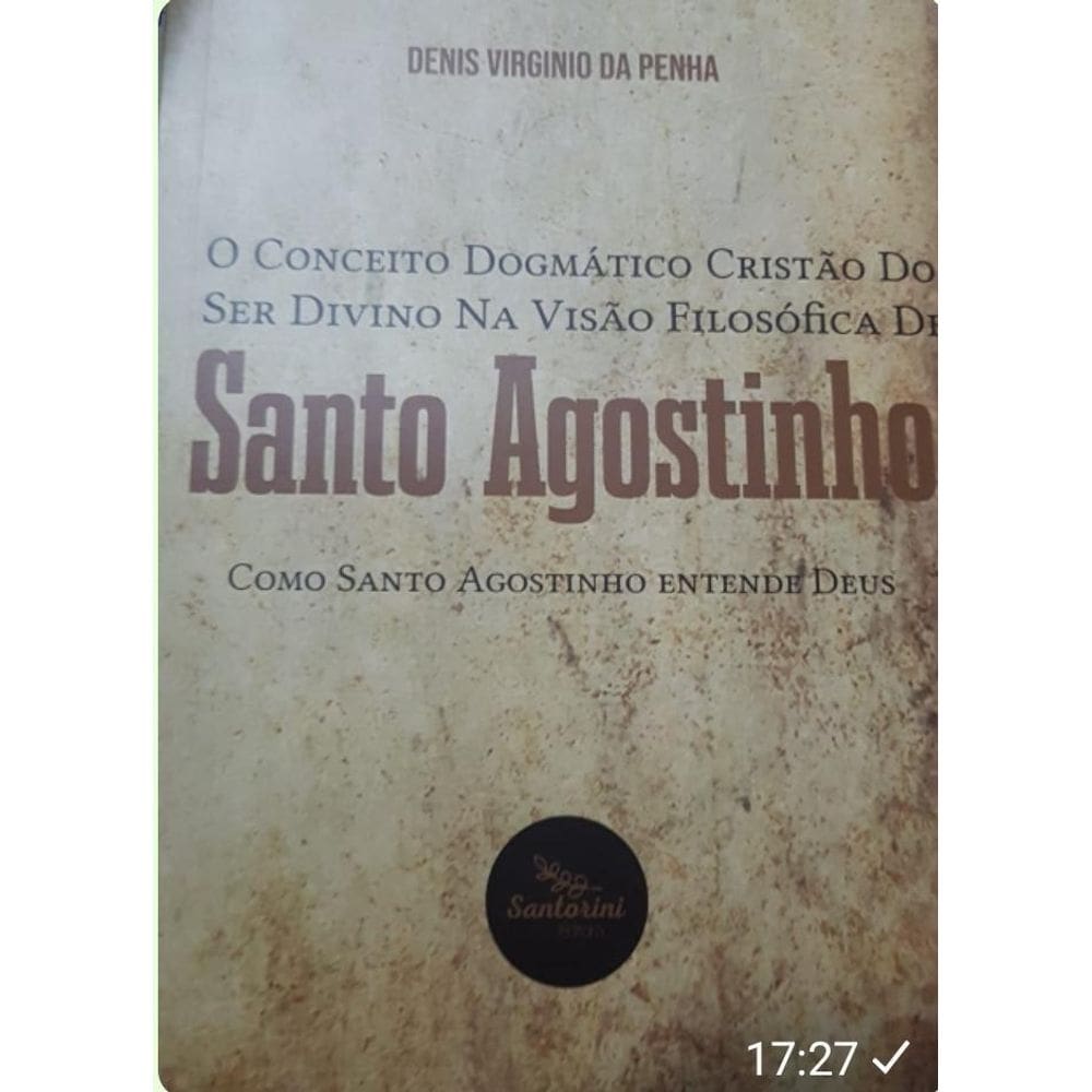 Livro Santo Agostinho Editora Santorini
