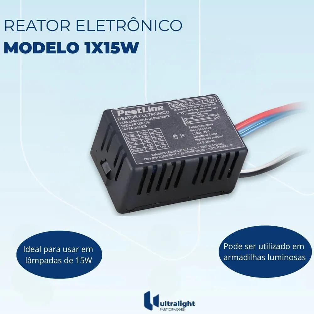 3X Reator 1 X 15W Para Fluorescente Tubular Ou Germicida Mar