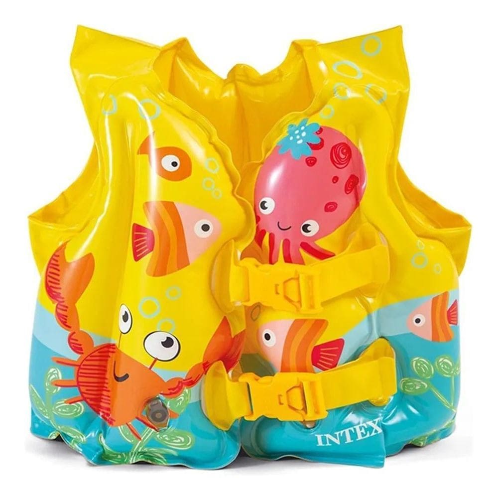 3X Colete Inflável Boia Infantil Para Bebê Criança Peixinhos