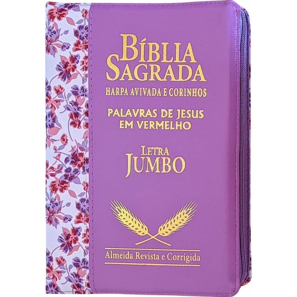 3X Biblia Jumbo Letra Extra Gigante Harpa Feminina Índice Ro