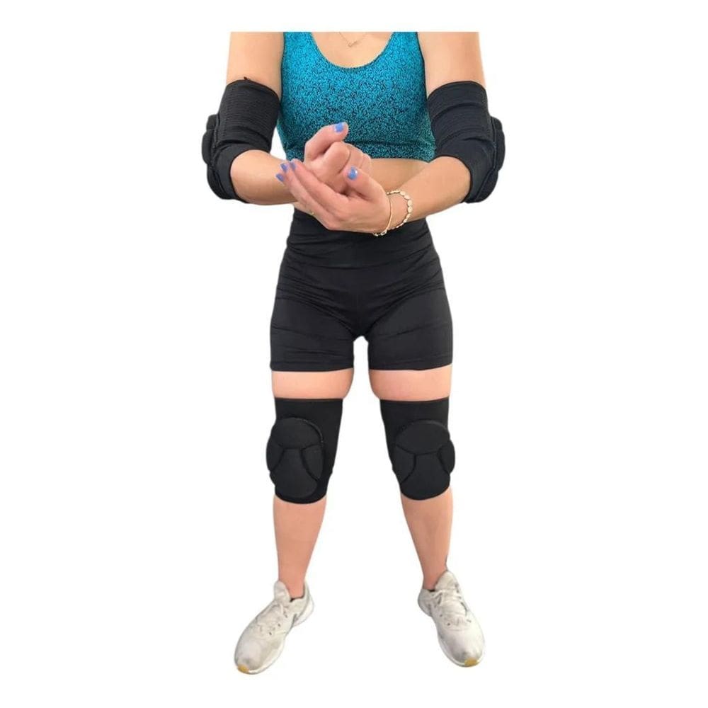 3X Kit Joelheira E Cotoveleira Acolchoada Vôlei, Futsal E Mm