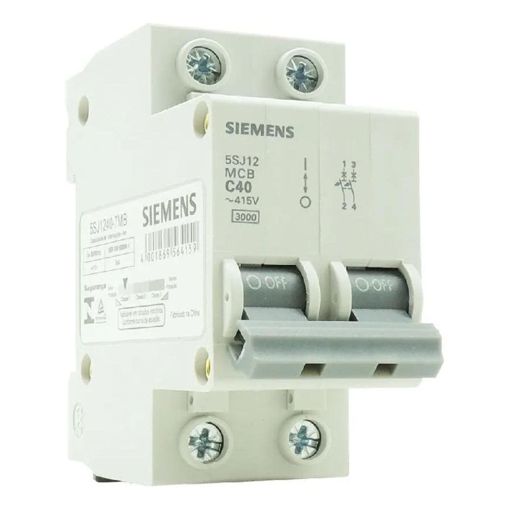 3X Disjuntor Siemens Bipolar Curva C 40A 50A 63A 5Sj