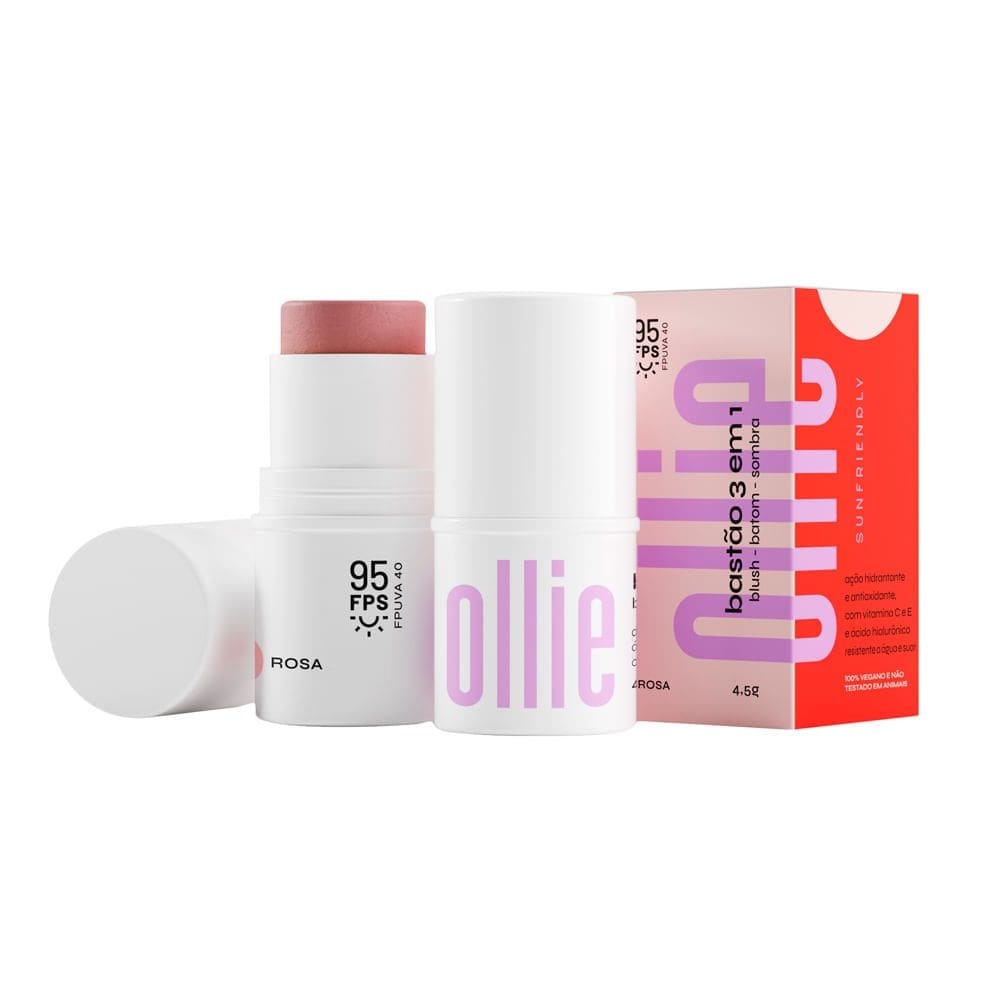 Bastão 3 em 1 Ollie FPS 95 Rosa 4,5g