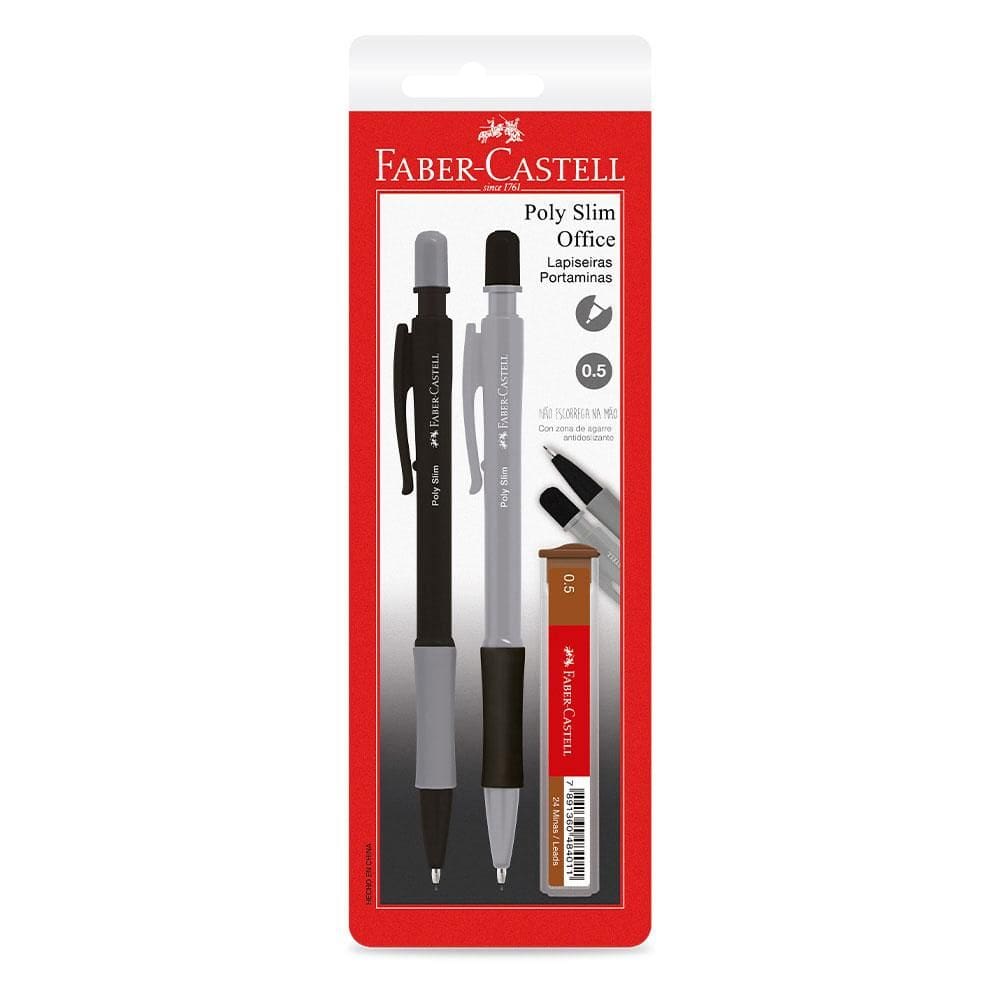 Lapiseira 0.5mm Poly Slim Office CZ/PT 2 unid Faber-Castell