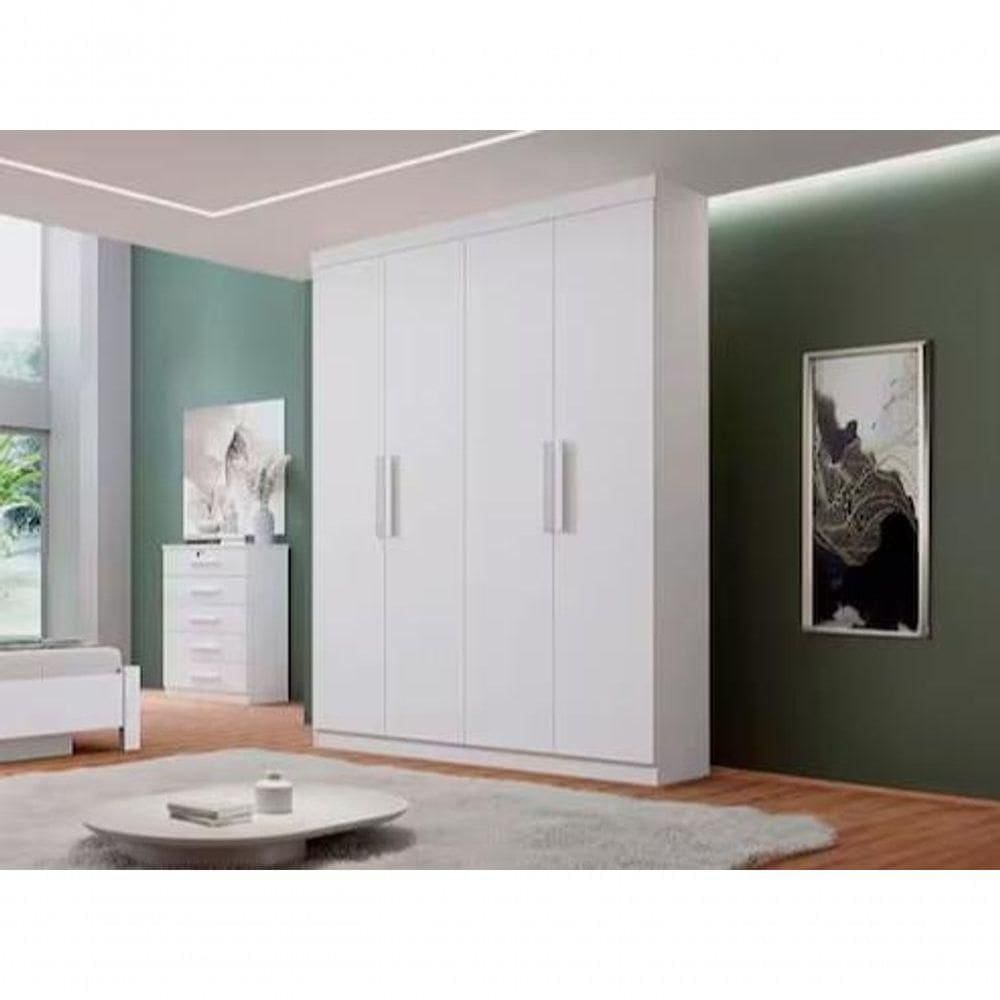 Guarda Roupa Colibri 4 Portas 3 Gavetas Branco - D Doro