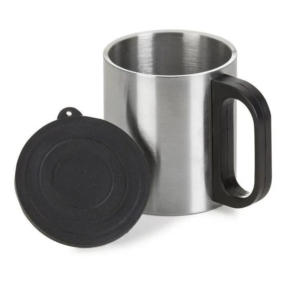3X Caneca 180Ml Inox Tampa De Plástico Café Quente Frio Pron