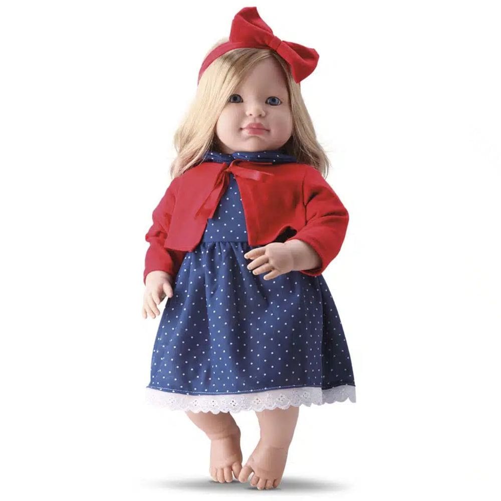 Boneca Louise Tipo Reborn Grande 53cm Cabelo Longo Gemea