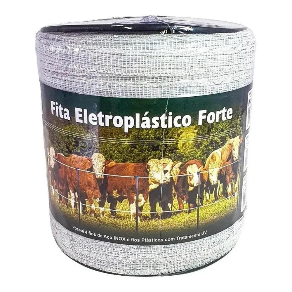 3X Fita Eletro Plástico Cerca Elétrica Rural Choque 200 Metr